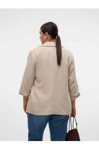 Vero Moda VMCFRIDA LS REGULAR BLAZER CUR oatmeal/melange