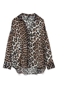 Vero Moda VMJOSIE LS OVERSIZE SHIRT WVN GA egret/leo