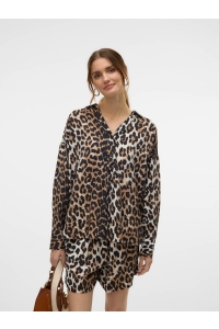 Vero Moda VMJOSIE LS OVERSIZE SHIRT WVN GA egret/leo