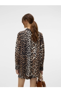 Vero Moda VMJOSIE LS OVERSIZE SHIRT WVN GA egret/leo