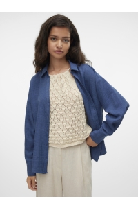 Vero Moda VMMELANEY QUEENY LS SHIRT WVN NOOS dark denim/melange
