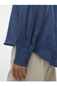 Vero Moda VMMELANEY QUEENY LS SHIRT WVN NOOS dark denim/melange