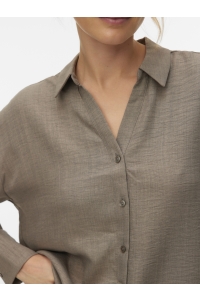 Vero Moda VMMELANEY QUEENY LS SHIRT WVN NOOS brindle