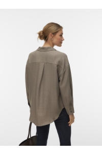 Vero Moda VMMELANEY QUEENY LS SHIRT WVN NOOS brindle