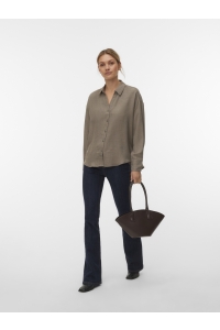 Vero Moda VMMELANEY QUEENY LS SHIRT WVN NOOS brindle