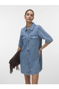 Vero Moda VMFENJA 2/4 SHORT DENIM DRESS GA NO: light blue denim