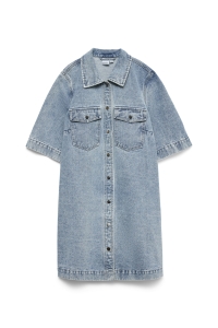 Vero Moda VMFENJA 2/4 SHORT DENIM DRESS GA NO: light blue denim
