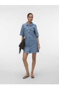 Vero Moda VMFENJA 2/4 SHORT DENIM DRESS GA NO: light blue denim