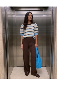 Vero Moda VMBERLIN ZAMIRA MW WIDE PANT NOOS chocolate torte