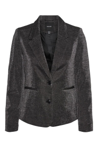 Vero Moda VMSHALI LS FITTED SHINY BLAZER black/silver lurex