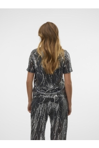 Vero Moda VMELLEN SS V-NECK TOP JRS black