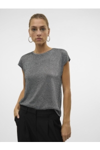 Vero Moda VMSARAH AVA SS TOP JRS GA NOOS black/silver lurex