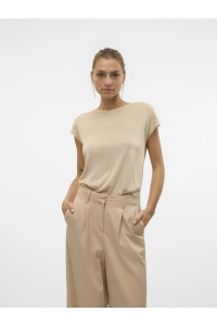 Vero Moda VMSARAH AVA SS TOP JRS GA NOOS silver mink/gold lurex