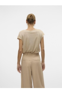 Vero Moda VMSARAH AVA SS TOP JRS GA NOOS silver mink/gold lurex
