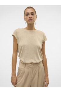 Vero Moda VMSARAH AVA SS TOP JRS GA NOOS silver mink/gold lurex
