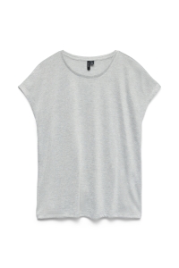Vero Moda VMSARAH AVA SS TOP JRS GA NOOS light grey melange/silver lurex