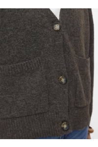 Vero Moda VMBOOM LS V-NECK BUTTON CARDIGAN GA: chocolate torte/melange