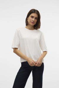 Vero Moda VMSILJE 2/4 O-NCK OVERSIZE PULL GA : snow white