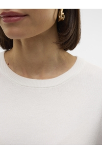 Vero Moda VMSILJE 2/4 O-NCK OVERSIZE PULL GA : snow white