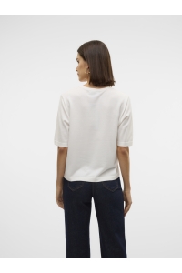 Vero Moda VMSILJE 2/4 O-NCK OVERSIZE PULL GA : snow white