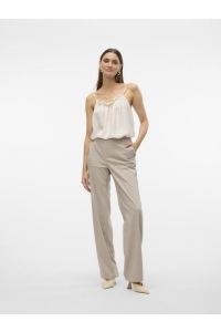 Vero Moda VMMAYA GOODY MW STRAIGHT PANT NOOS silver mink/melange