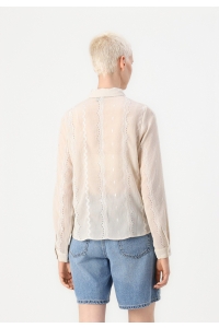 Vero Moda VMLISBETH LS SHIRT WVN GA pumice stone