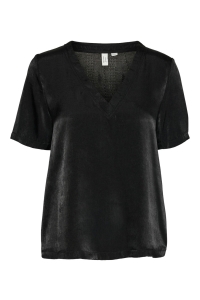 Vero Moda VMVIFIA S/S V-NECK TOP WVN BTQ black