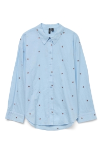 Vero Moda VMODONA LS SHIRT WVN airy blue/emb cherry