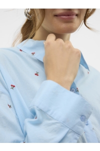 Vero Moda VMODONA LS SHIRT WVN airy blue/emb cherry