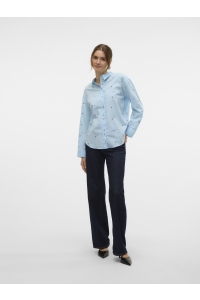Vero Moda VMODONA LS SHIRT WVN airy blue/emb cherry