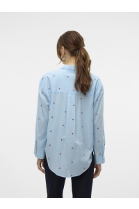Vero Moda VMODONA LS SHIRT WVN airy blue/emb cherry