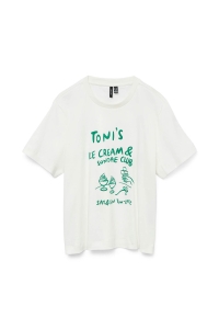 Vero Moda VMSONYA METTE SS TOP BOX JRS GA snow white/tonis ice cream