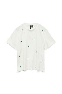 Vero Moda VMSOLVEI METTE SS TOP BOX JRS SPE G: snow white/hearts