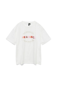 Vero Moda VMSARA MIA SS TOP BOX JRS SPE GA snow white/santa monica