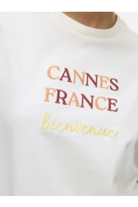 Vero Moda VMSARA MIA SS TOP BOX JRS SPE GA snow white/cannes france