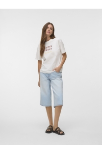 Vero Moda VMSARA MIA SS TOP BOX JRS SPE GA snow white/new cannes france