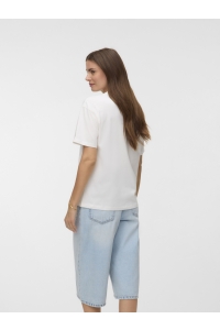 Vero Moda VMSARA MIA SS TOP BOX JRS SPE GA snow white/new cannes france