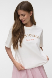 Vero Moda VMSARA MIA SS TOP BOX JRS SPE GA snow white/new bonvoyage