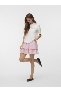 Vero Moda VMSARA MIA SS TOP BOX JRS SPE GA snow white/new bonvoyage
