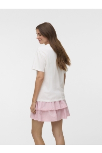 Vero Moda VMSARA MIA SS TOP BOX JRS SPE GA snow white/new bonvoyage