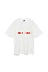 Vero Moda VMSARA MIA SS TOP BOX JRS SPE GA snow white/new santa monica