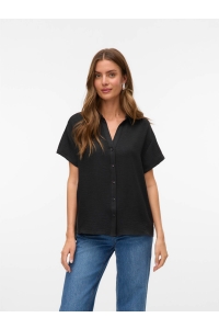 Vero Moda VMMELANEY QUEENY SS SHIRT WVN GA black