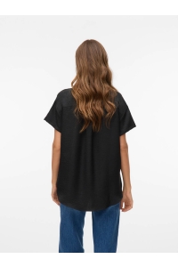 Vero Moda VMMELANEY QUEENY SS SHIRT WVN GA black