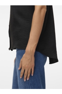Vero Moda VMMELANEY QUEENY SS SHIRT WVN GA black
