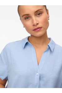 Vero Moda VMMELANEY QUEENY SS SHIRT WVN GA chambray blue/melange
