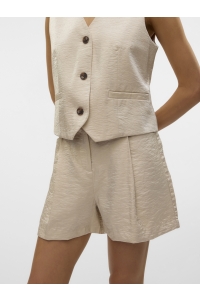 Vero Moda VMLIANA MW SHINY SHORTS oatmeal