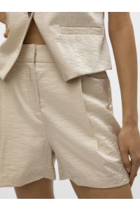 Vero Moda VMLIANA MW SHINY SHORTS oatmeal