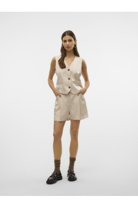 Vero Moda VMLIANA MW SHINY SHORTS oatmeal