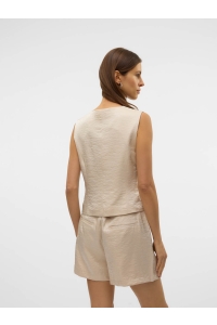Vero Moda VMLIANA SL SHINY WAISTCOAT oatmeal