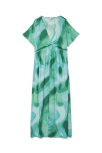 Vero Moda VMVADE S/S V-NECK ANKLE DRESS WVN L: bosphorus/vade